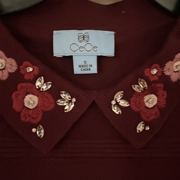 NWT Cece beautifully embroidered collar top - Picture 2 of 4